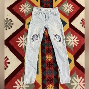 Pink Butterfly Girls Unicorno Jeggings Size 8